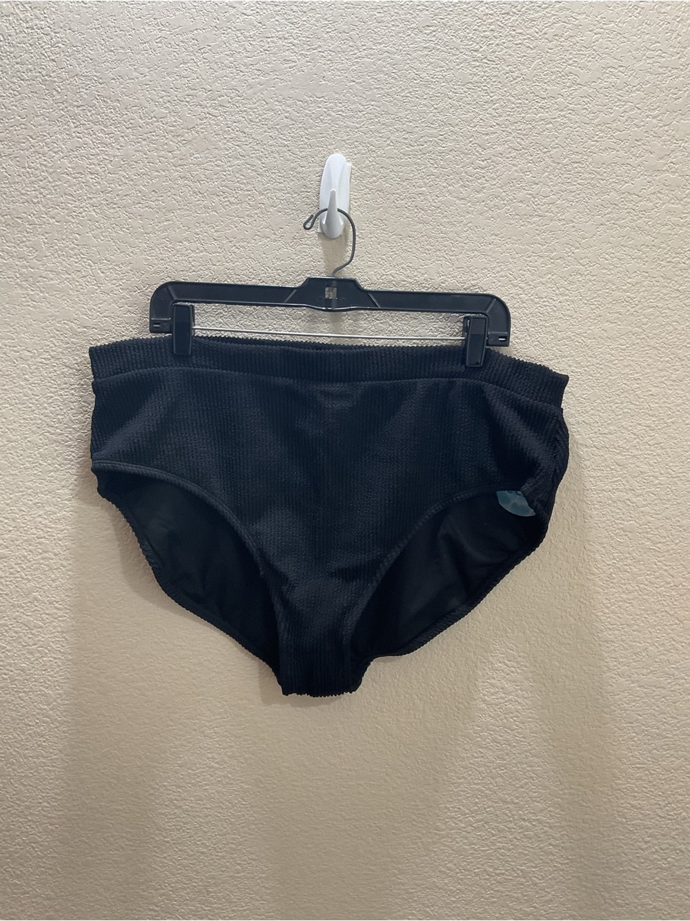Decree Solid Black High-Rise Bikini Bottoms